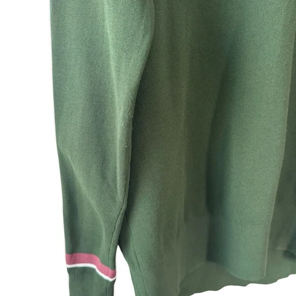Aritzia Wilfred V Neck Varsity Sweater Green Medium - Picture 6 of 8